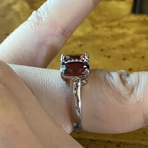 Red Labradorite Sterling Silver Ring Size 6 - Picture 3 of 9